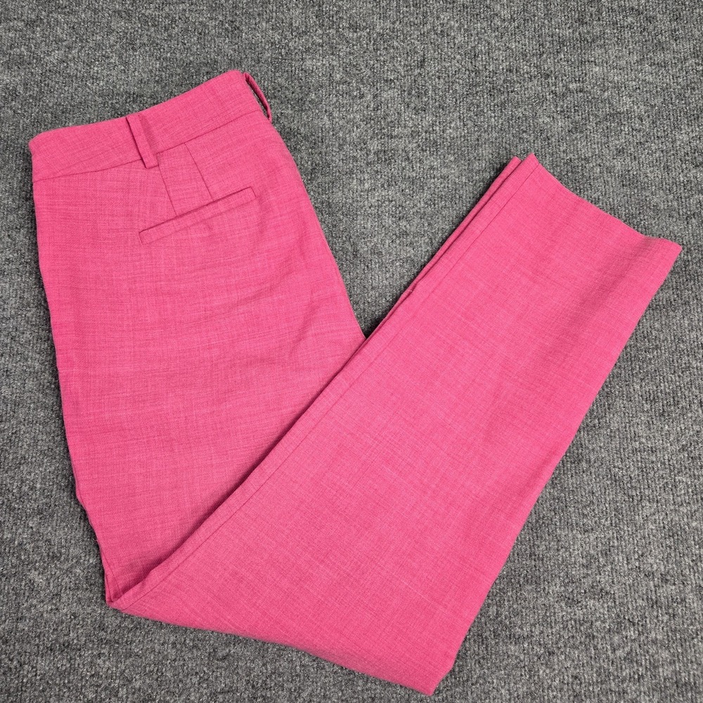 Talbots Chatham Ankle Pant Womens Size 10 Pink Wool Blend Stretch SideZip Stains